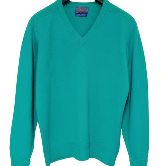 Pendleton Wool pull Size L Good Condition Turquoise Iconic 80s piece sty…
